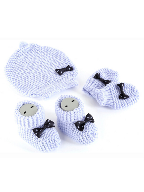 Knitted Newborn Hospital Set: Beanie, Mittens, Socks