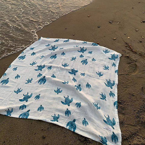 Organic Muslin Sea Turtle Blanket
