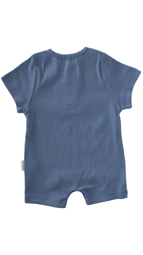 Gender Neutral Baby Romper Indigo Blue Color